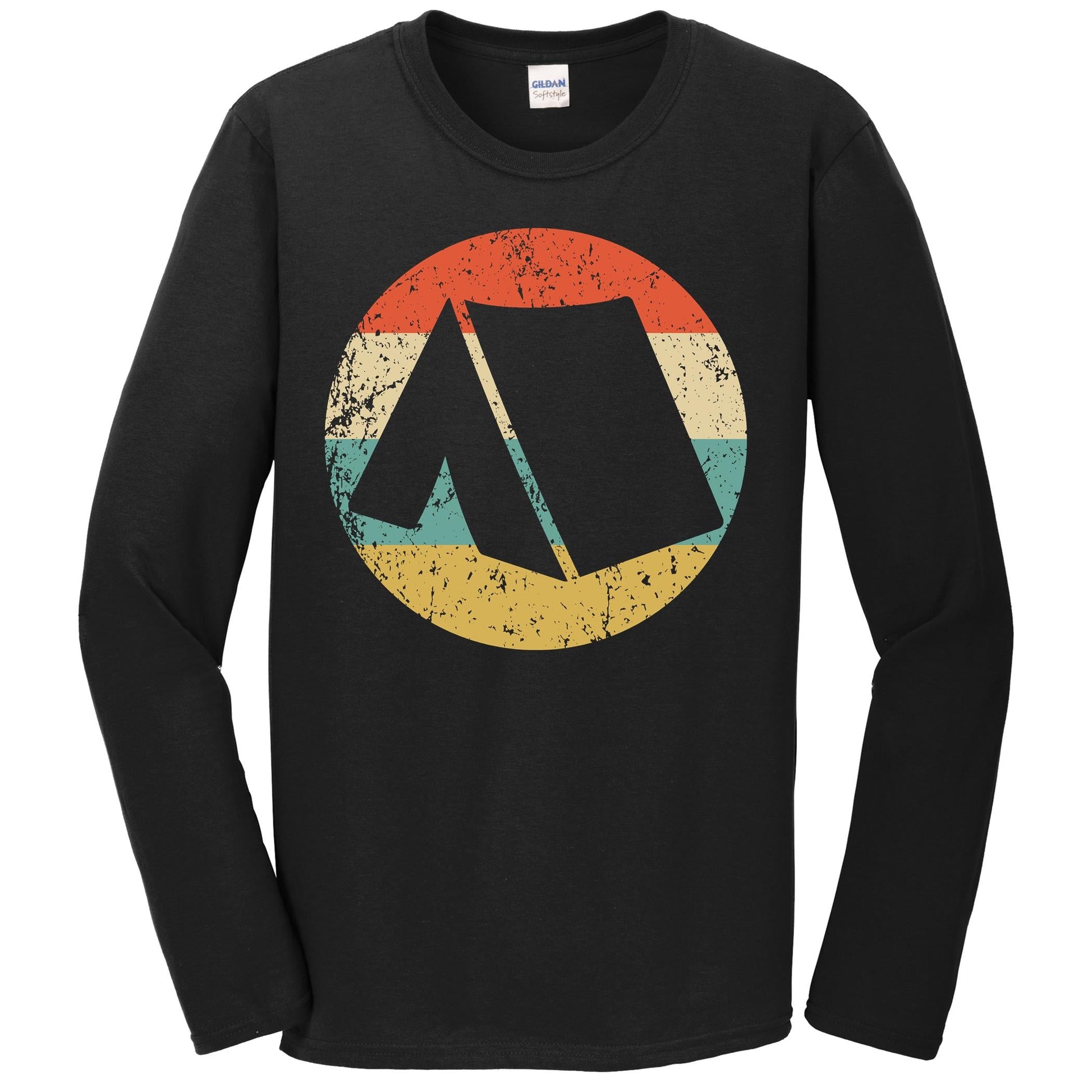 Outdoors Camping Retro Tent Icon Long Sleeve T-Shirt