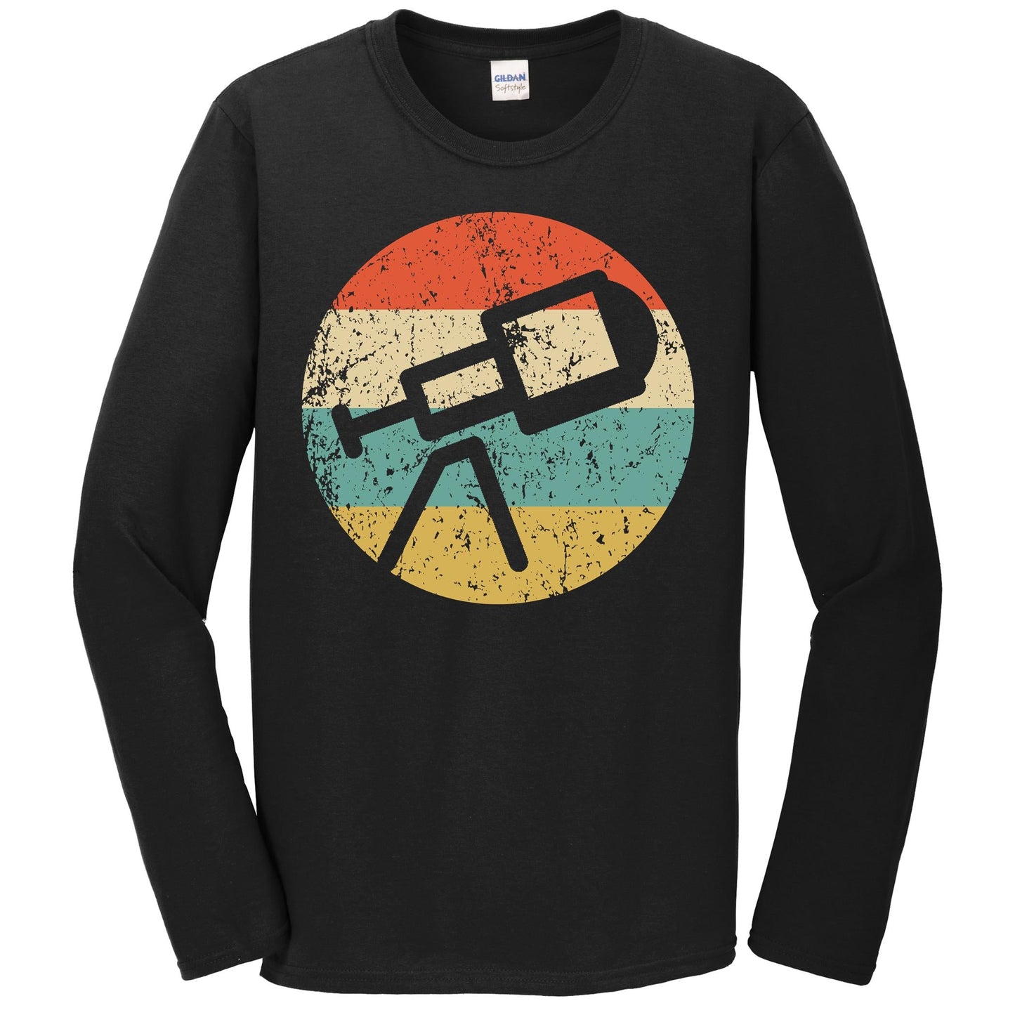 Space Science Astronomy Retro Telescope Icon Long Sleeve T-Shirt