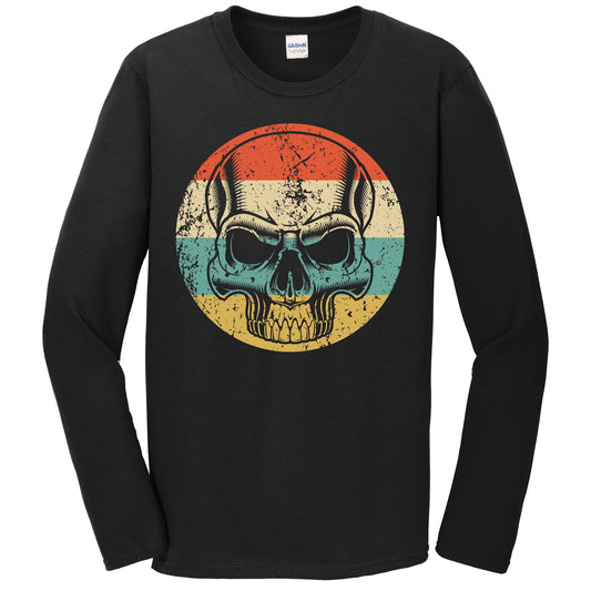 Skeleton Retro Skull Icon Long Sleeve T-Shirt