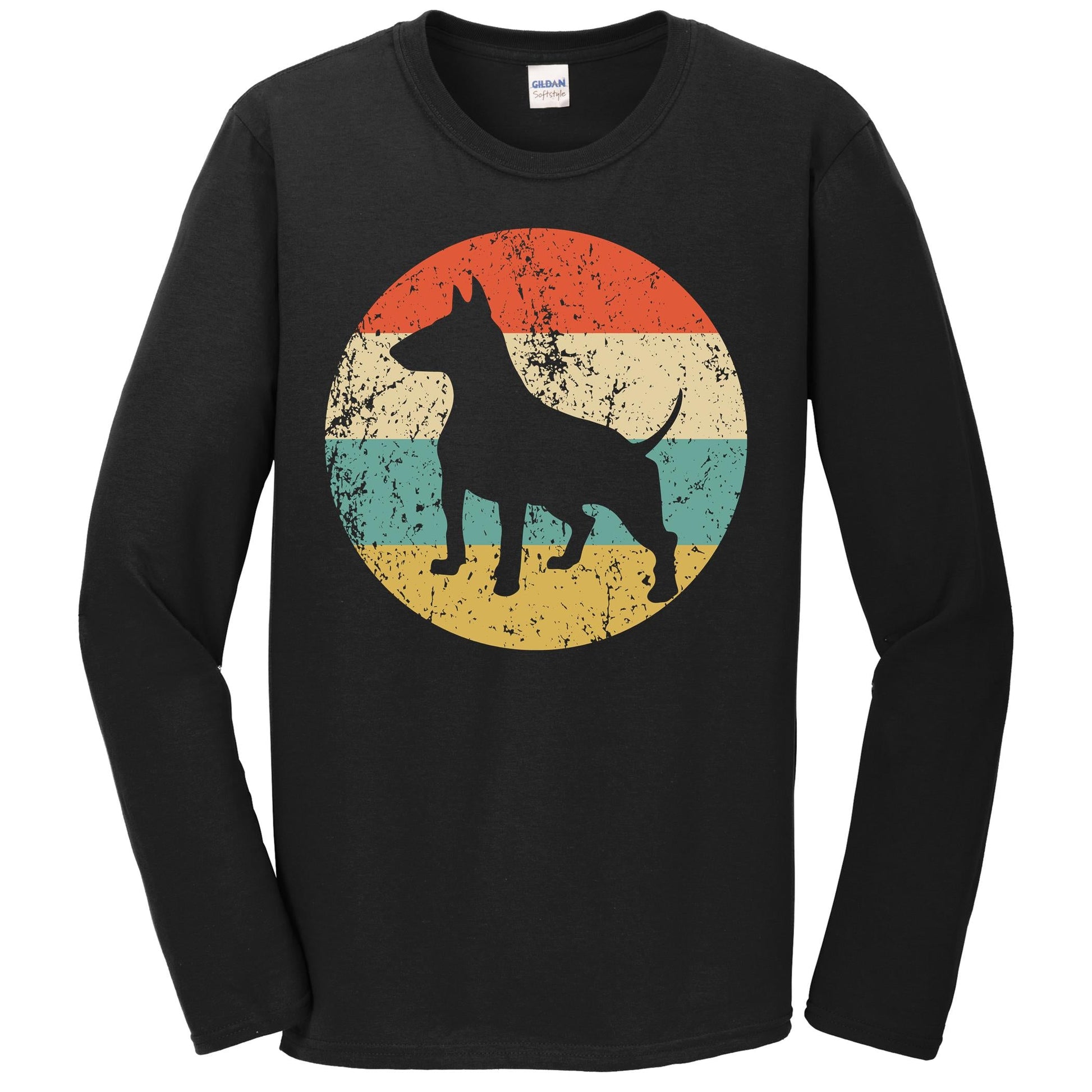 Retro Bull Terrier Dog Breed Icon Long Sleeve T-Shirt