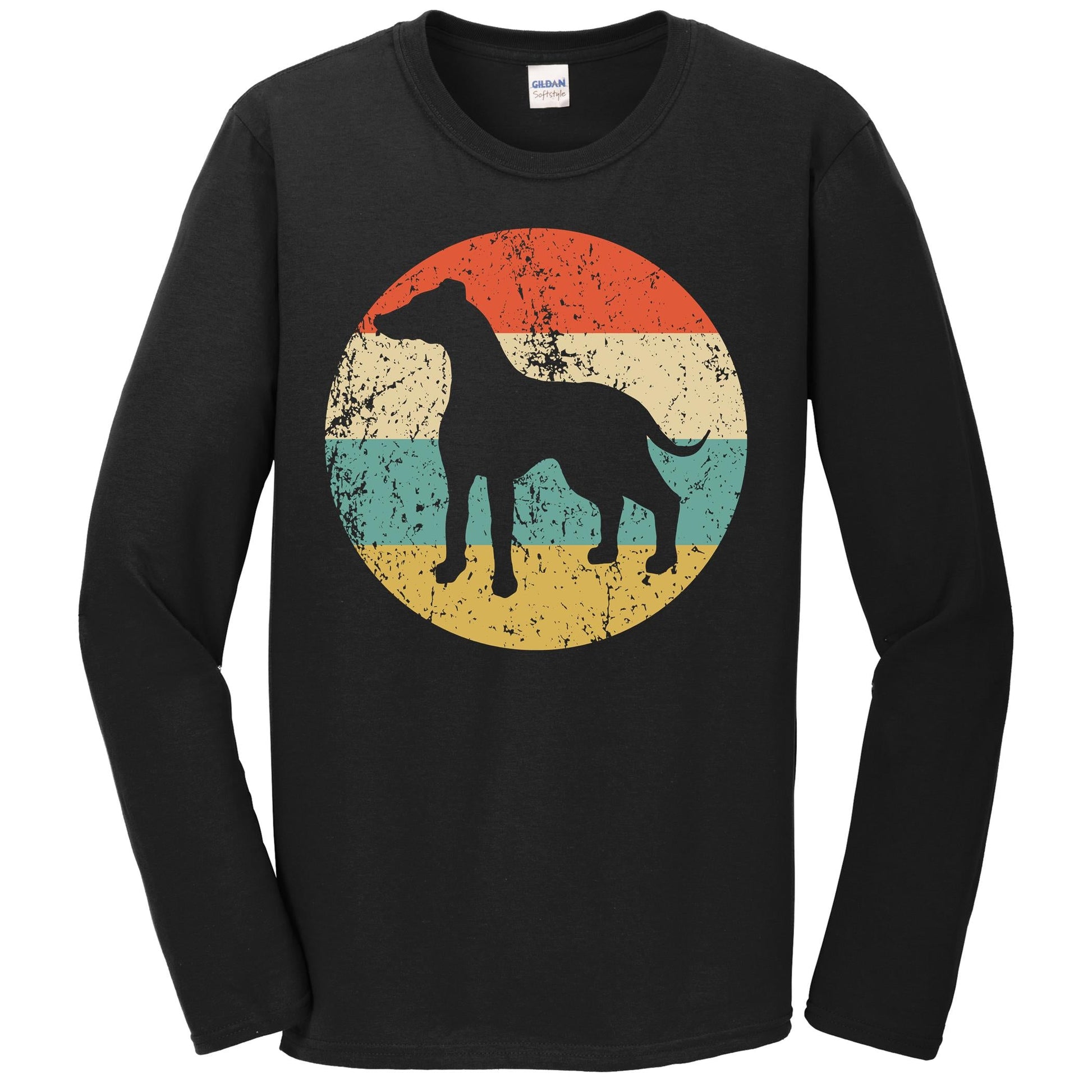Retro Greyhound Dog Breed Icon Long Sleeve T-Shirt