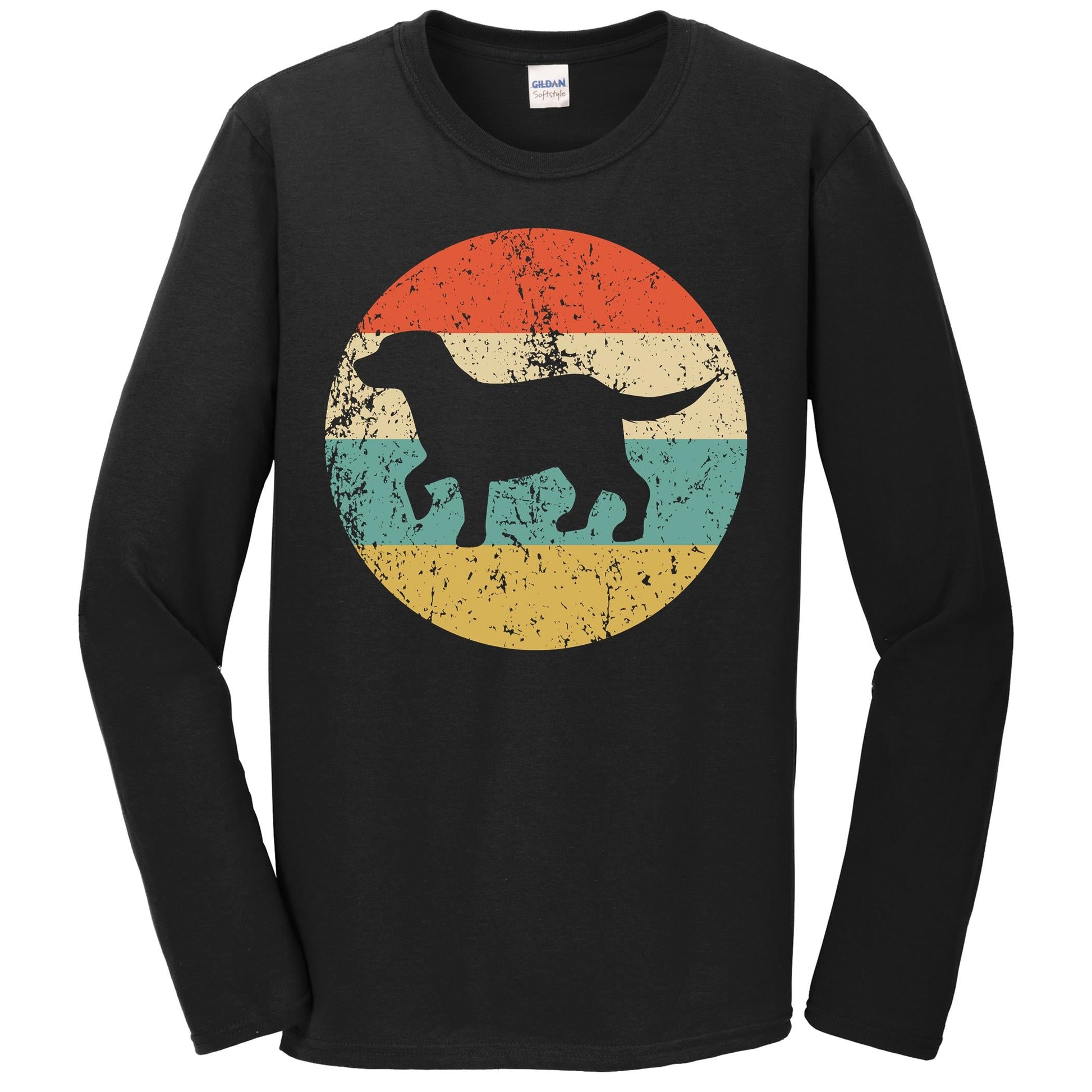 Retro Labrador Retriever Dog Breed Icon Long Sleeve T-Shirt