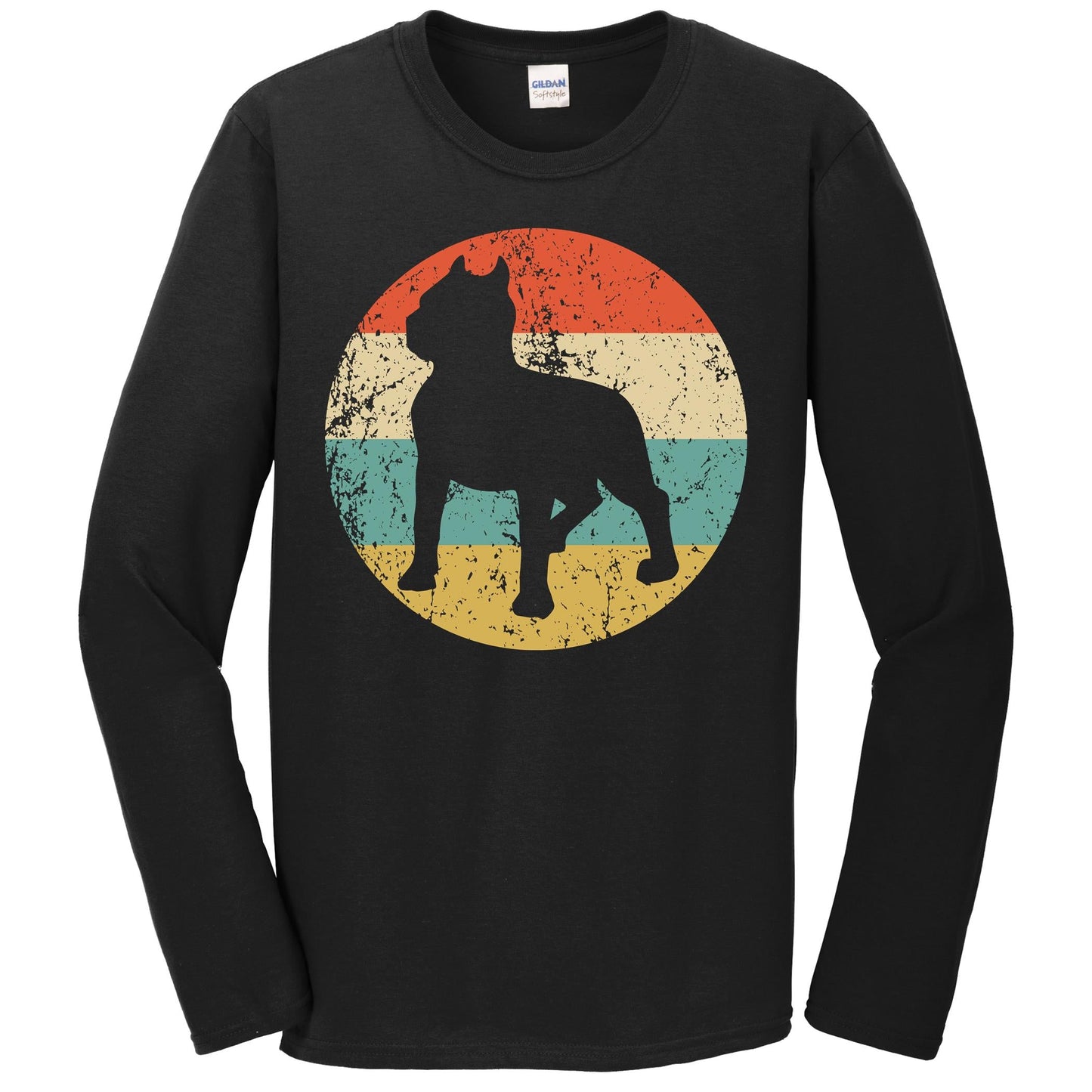 Retro Pit Bull Dog Breed Icon Long Sleeve T-Shirt