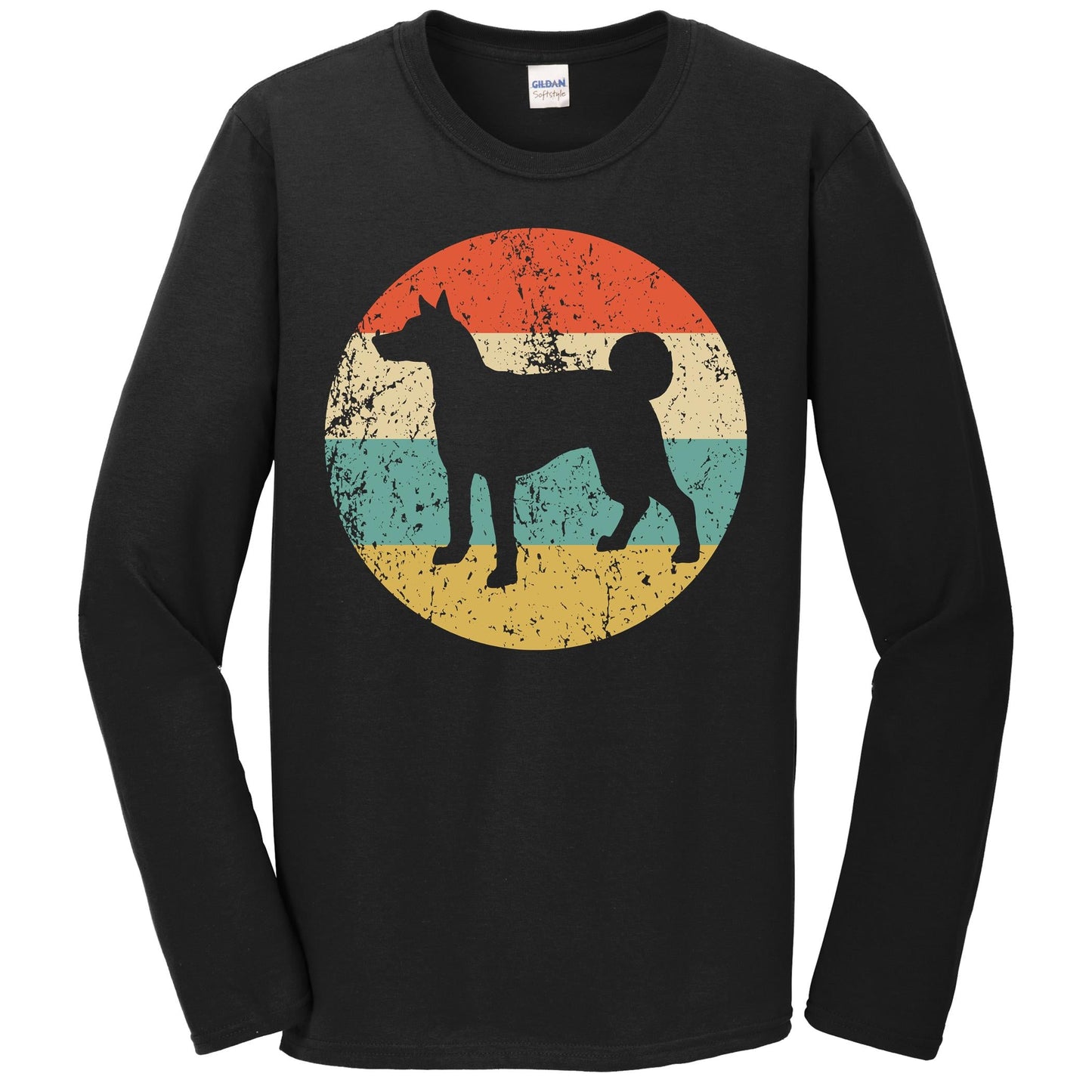 Retro Basenji Dog Breed Icon Long Sleeve T-Shirt