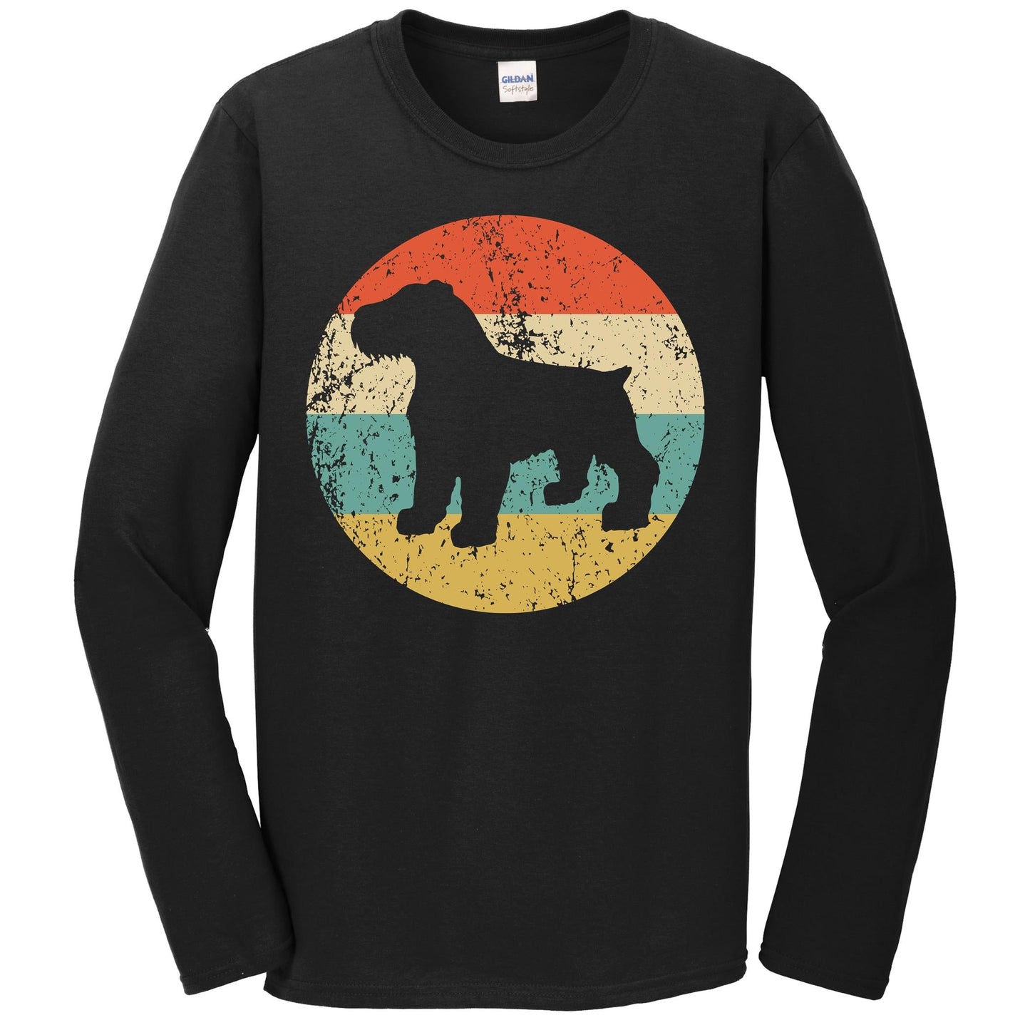 Retro Bouvier des Flandres Dog Breed Icon Long Sleeve T-Shirt