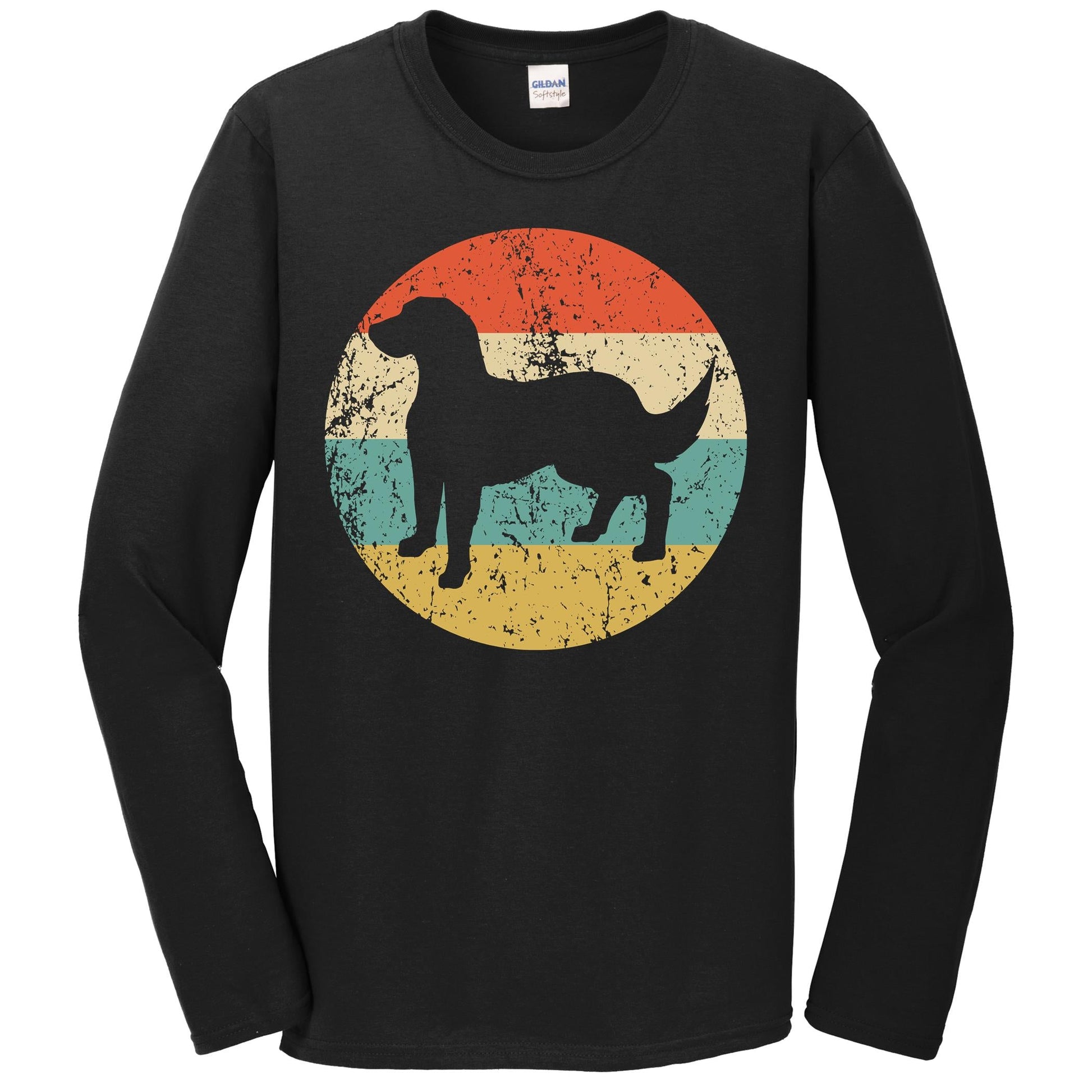 Retro Flat-Coated Retriever Dog Breed Icon Long Sleeve T-Shirt