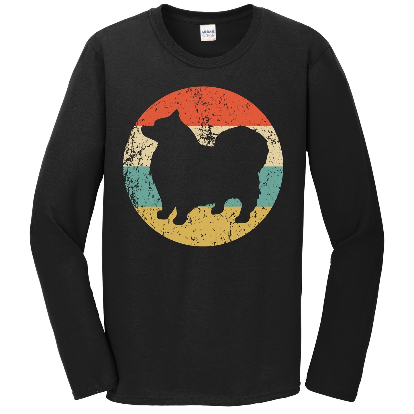 Retro Keeshond Dog Breed Icon Long Sleeve T-Shirt