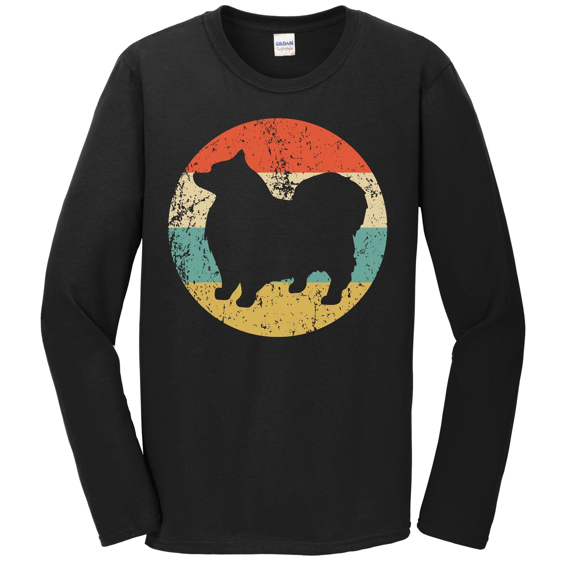 Retro Keeshond Dog Breed Icon Long Sleeve T-Shirt