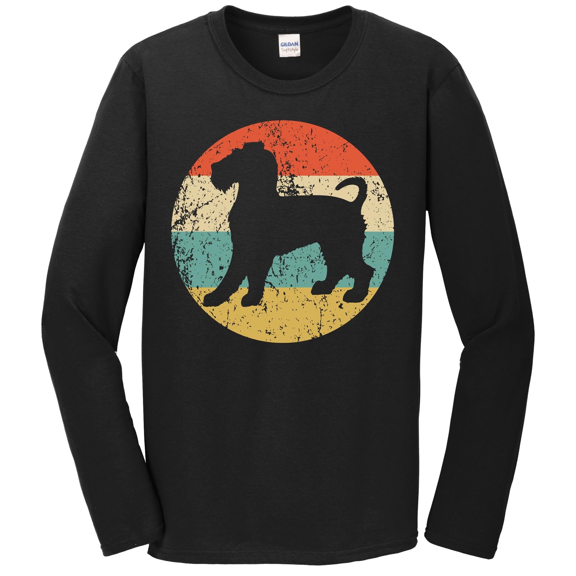 Retro Wire Fox Terrier Dog Breed Icon Long Sleeve T-Shirt