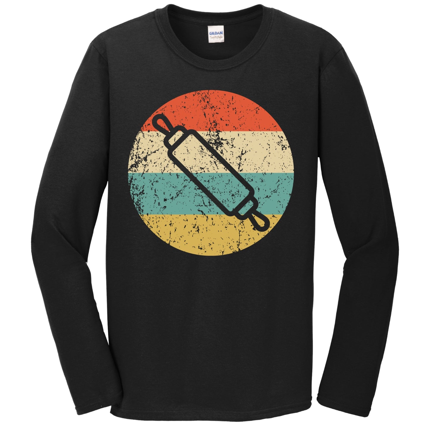 Baking Shirt - Retro Rolling Pin Icon Long Sleeve T-Shirt