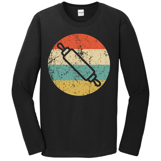 Baking Shirt - Retro Rolling Pin Icon Long Sleeve T-Shirt