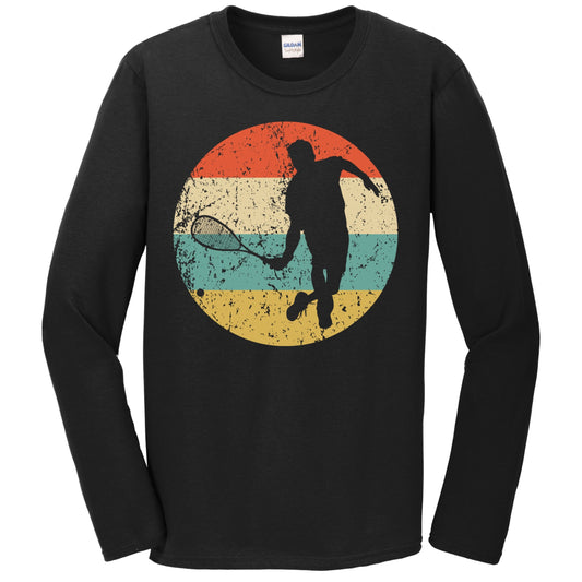 Squash Shirt - Retro Squash Player Icon Long Sleeve T-Shirt