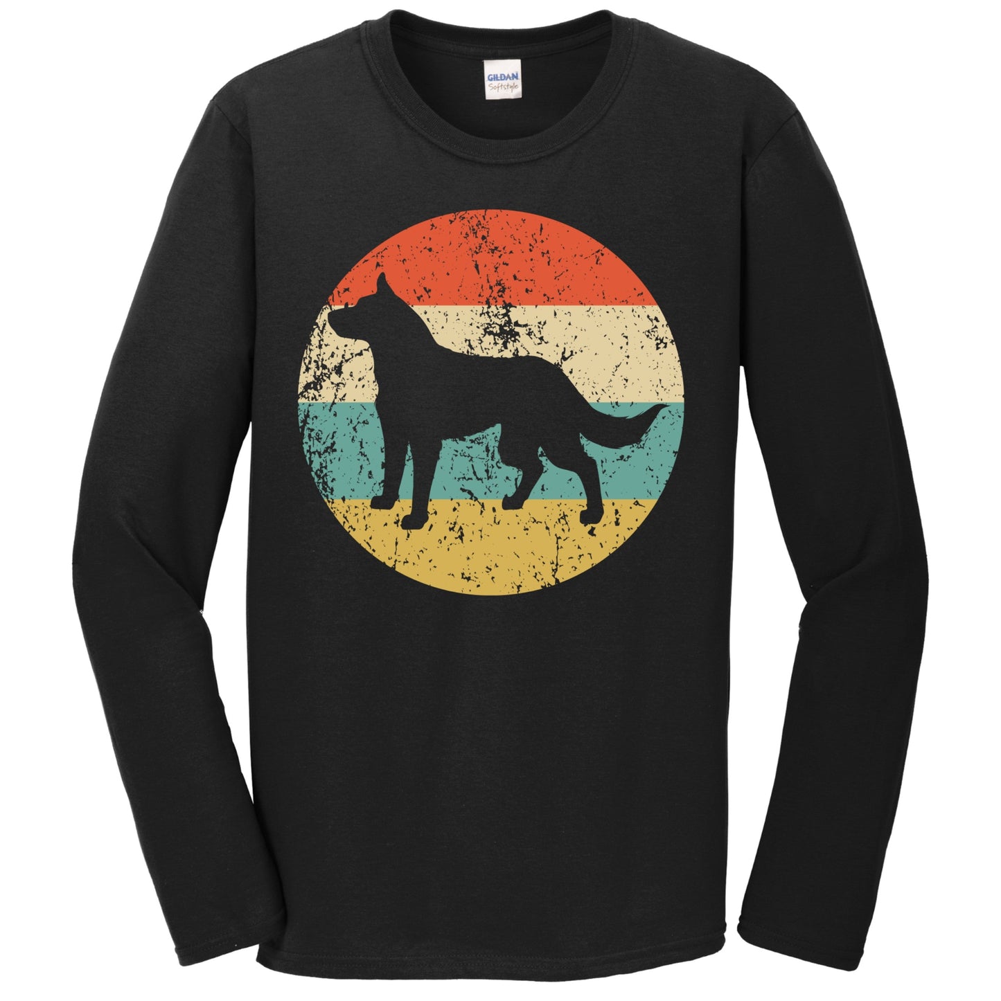 Retro Australian Cattle Dog Breed Icon Long Sleeve T-Shirt