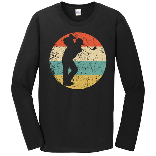 Retro Golfer 1960's 1970's Vintage Style Golfing Long Sleeve T-Shirt