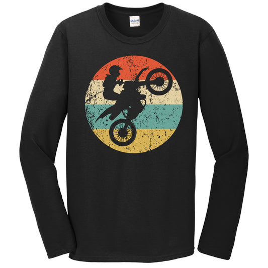 Retro Motocross Bike 1960's 1970's Vintage Style Motocross Long Sleeve T-Shirt