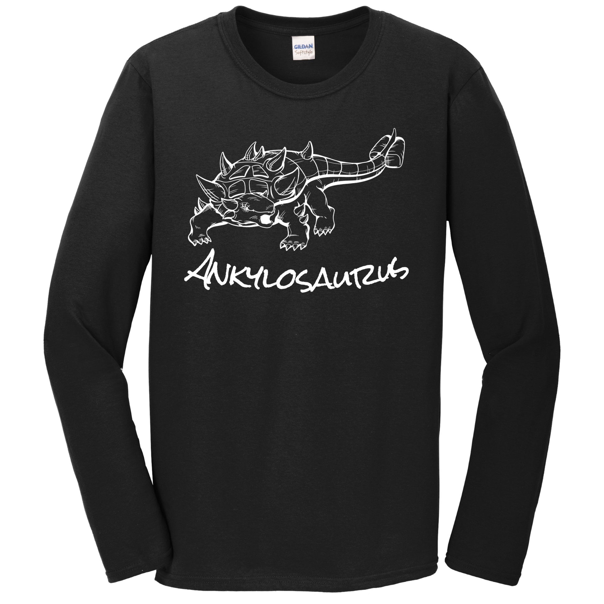 Ankylosaurus Sketch Cool Prehistoric Animal Dinosaur Long Sleeve T-Shirt