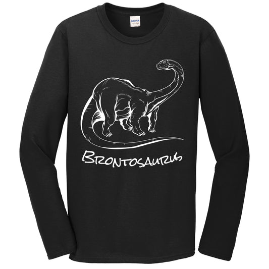 Brontosaurus Sketch Cool Prehistoric Animal Dinosaur Long Sleeve T-Shirt