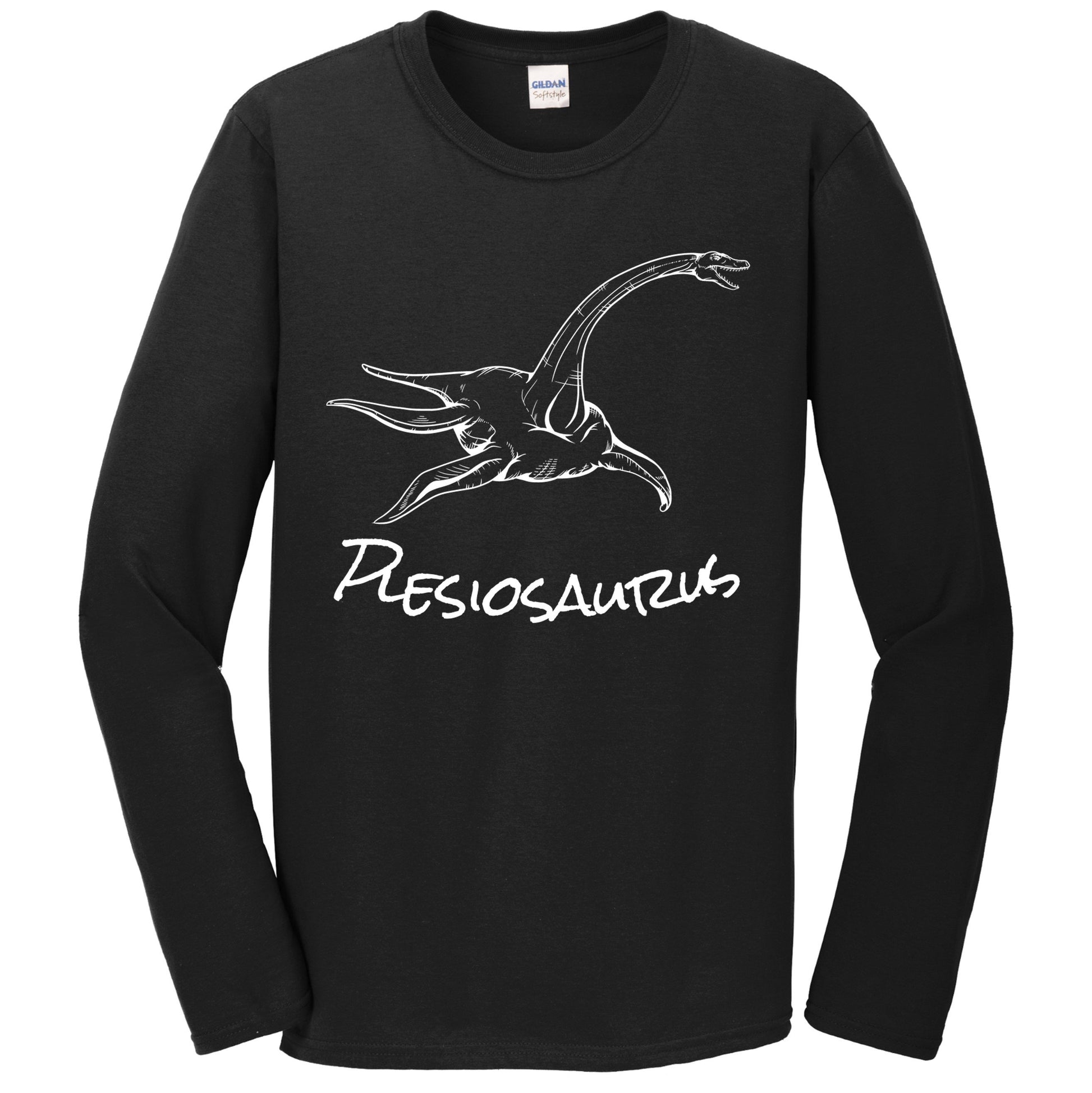 Plesiosaurus Sketch Cool Prehistoric Animal Dinosaur Long Sleeve T-Shirt
