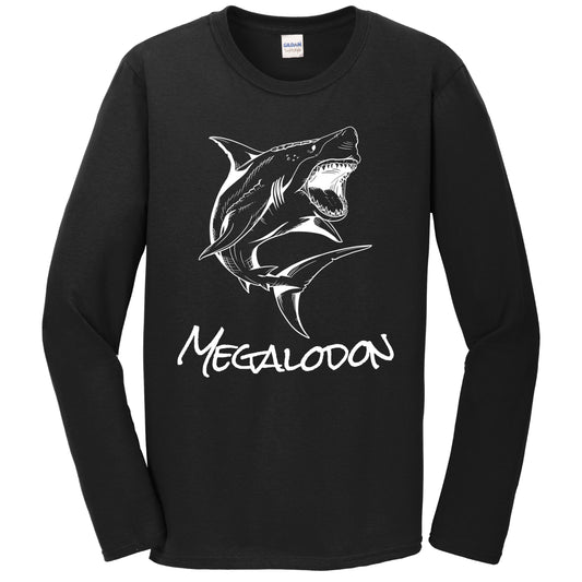 Megalodon Sketch Cool Ancient Giant Shark Long Sleeve T-Shirt