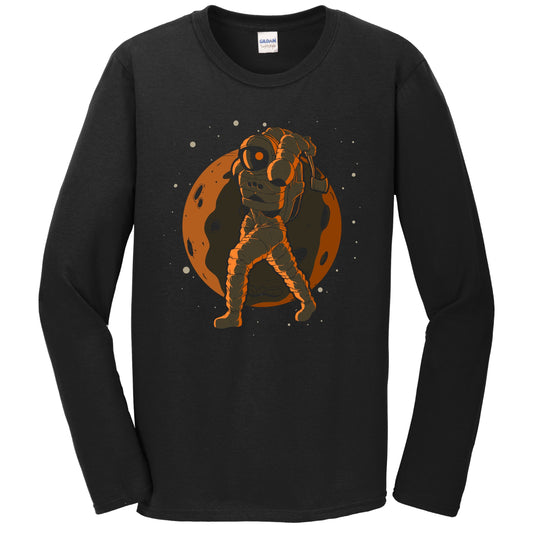Axe Throwing Astronaut Outer Space Spaceman Long Sleeve