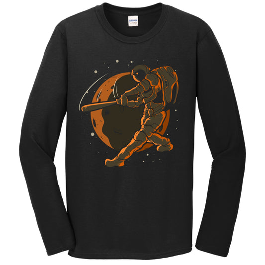 Baseball Batter Astronaut Outer Space Spaceman Long Sleeve