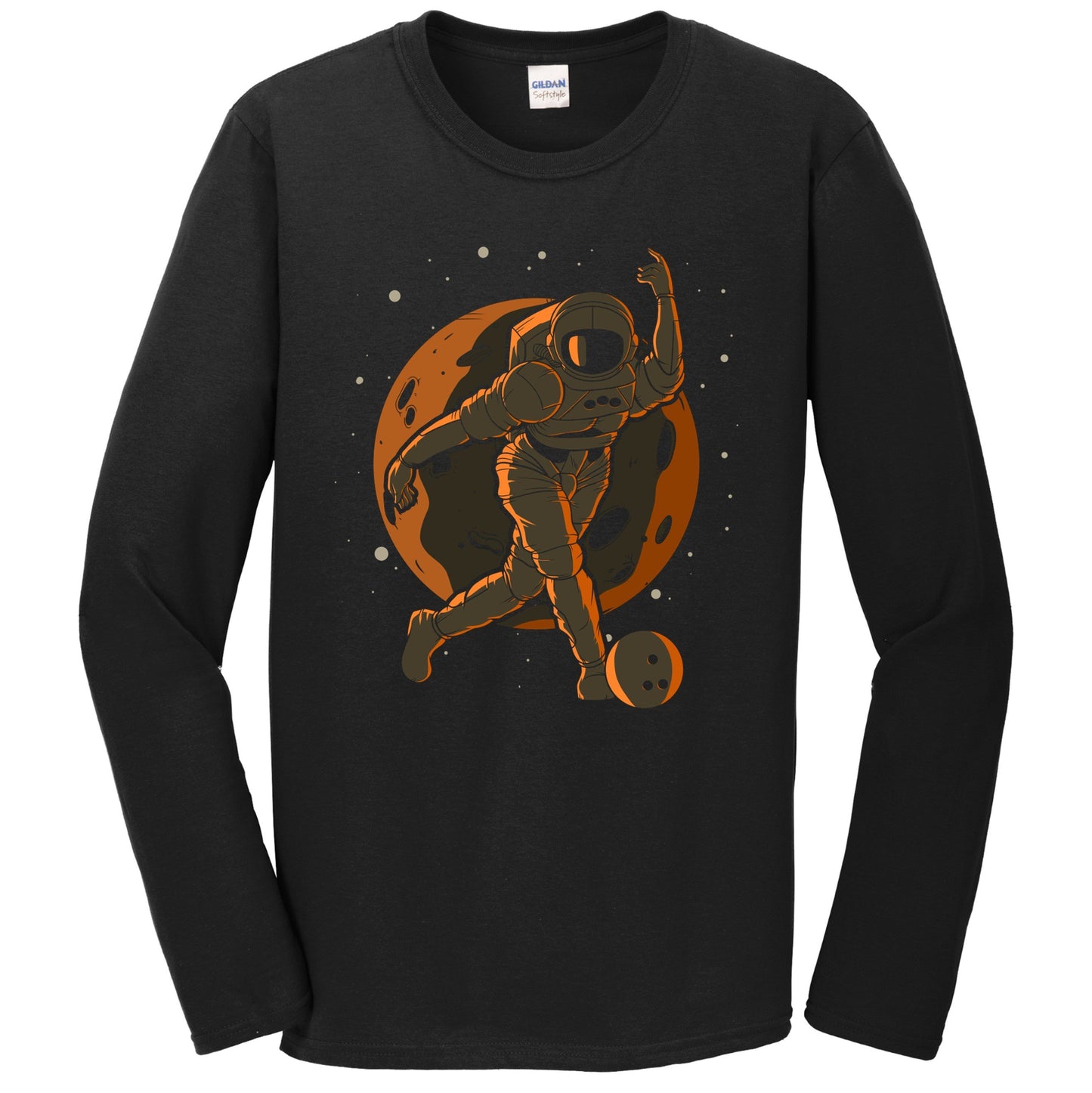 Bowling Astronaut Outer Space Spaceman Long Sleeve