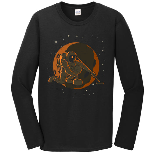 Curling Astronaut Outer Space Spaceman Long Sleeve