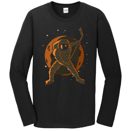 Hockey Astronaut Outer Space Spaceman Long Sleeve