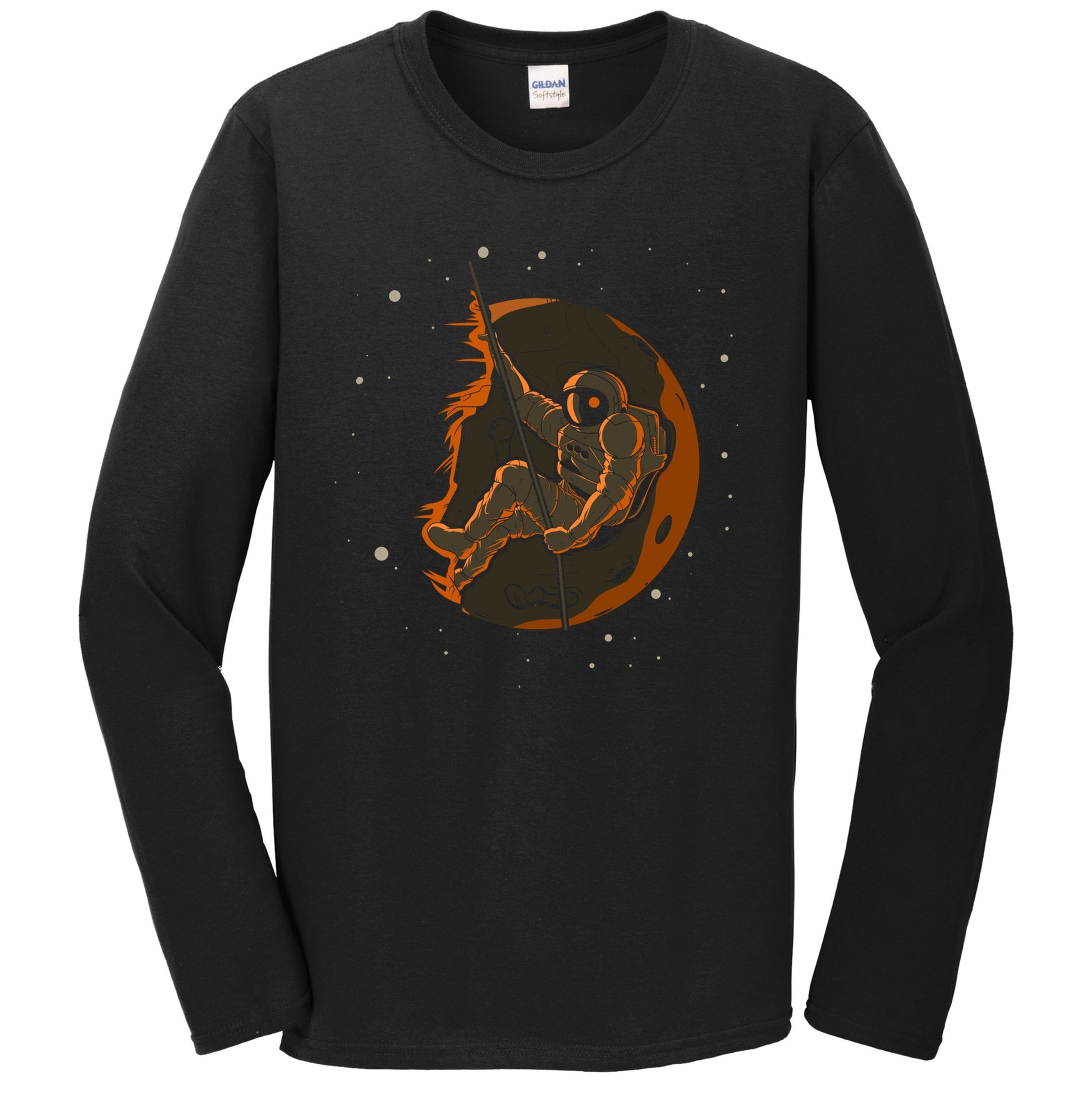 Rock Climbing Astronaut Outer Space Spaceman Long Sleeve