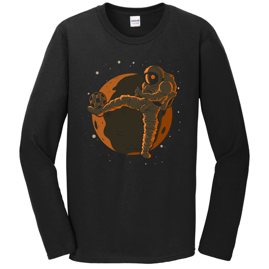 Soccer Astronaut Outer Space Spaceman Long Sleeve