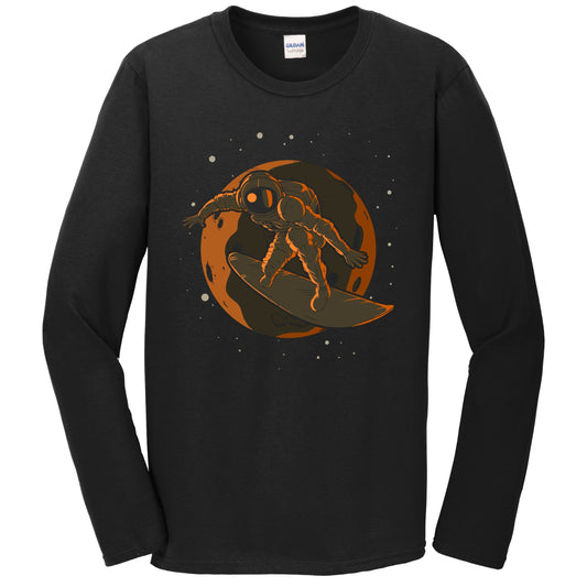 Surfing Astronaut Outer Space Spaceman Long Sleeve