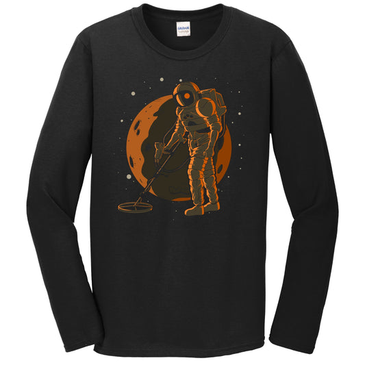 Metal Detectorist Astronaut Space Spaceman Metal Detector Long Sleeve T-Shirt - Men's Astronaut Shirt