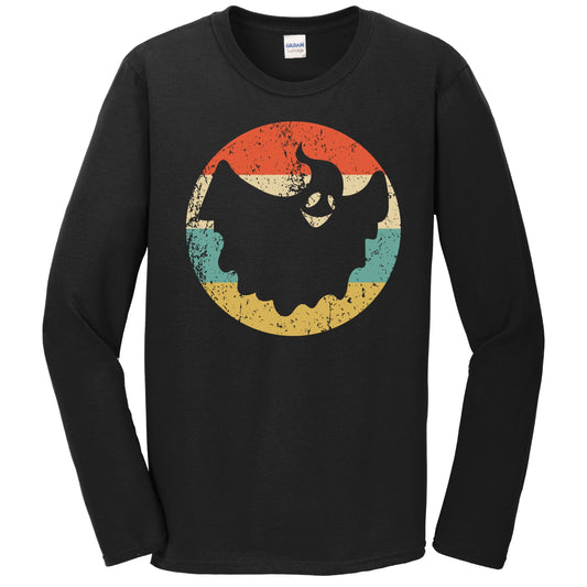 Retro Spooky Scary Halloween Ghost Silhouette Creepy Long Sleeve T-Shirt