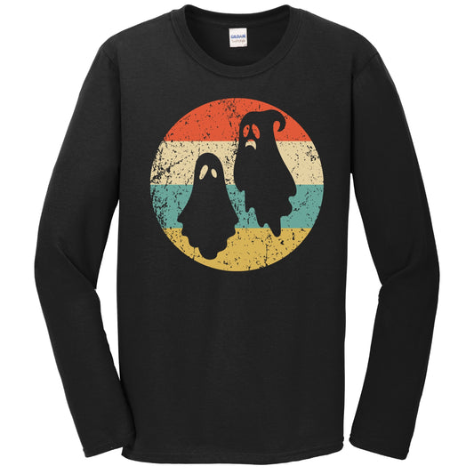Retro Spooky Scary Ghosts Silhouette Creepy Halloween Long Sleeve T-Shirt