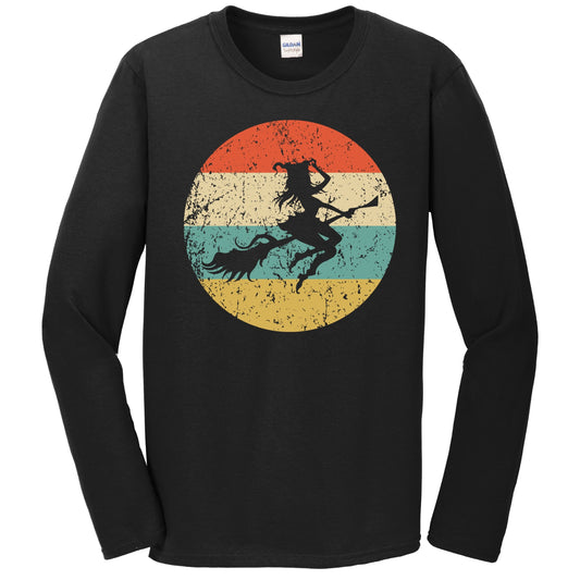 Retro Spooky Scary Witch Silhouette Creepy Halloween Long Sleeve T-Shirt