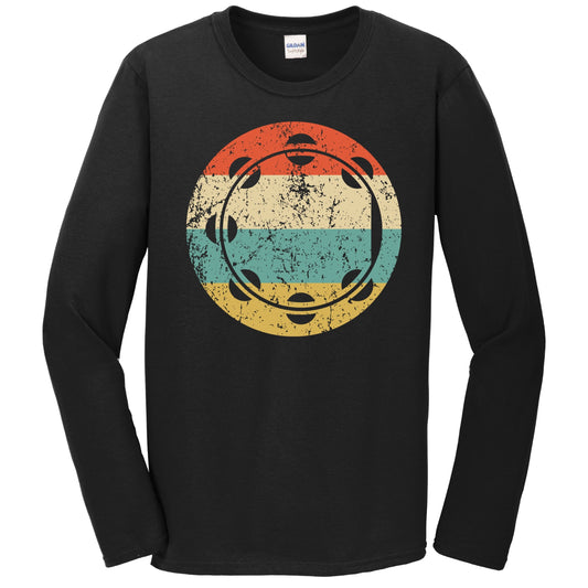 Tambourine Retro Music Musician Musical Instrument Long Sleeve T-Shirt
