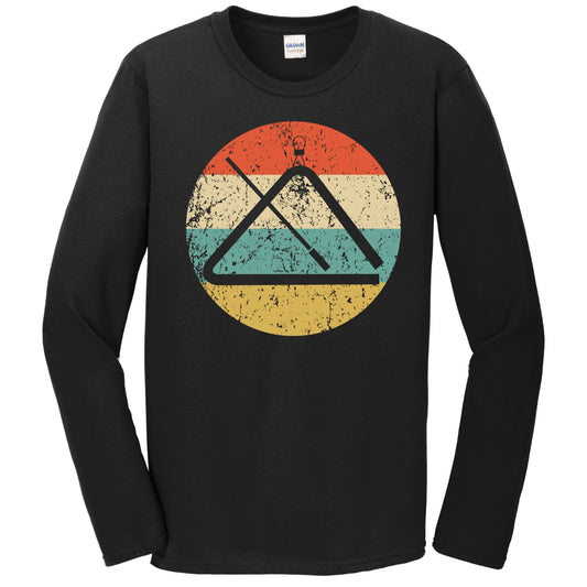 Triangle Silhouette Retro Music Musician Musical Instrument Long Sleeve T-Shirt