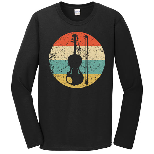 Violin Viola Retro Music Musician Musical Instrument Long Sleeve T-Shirt