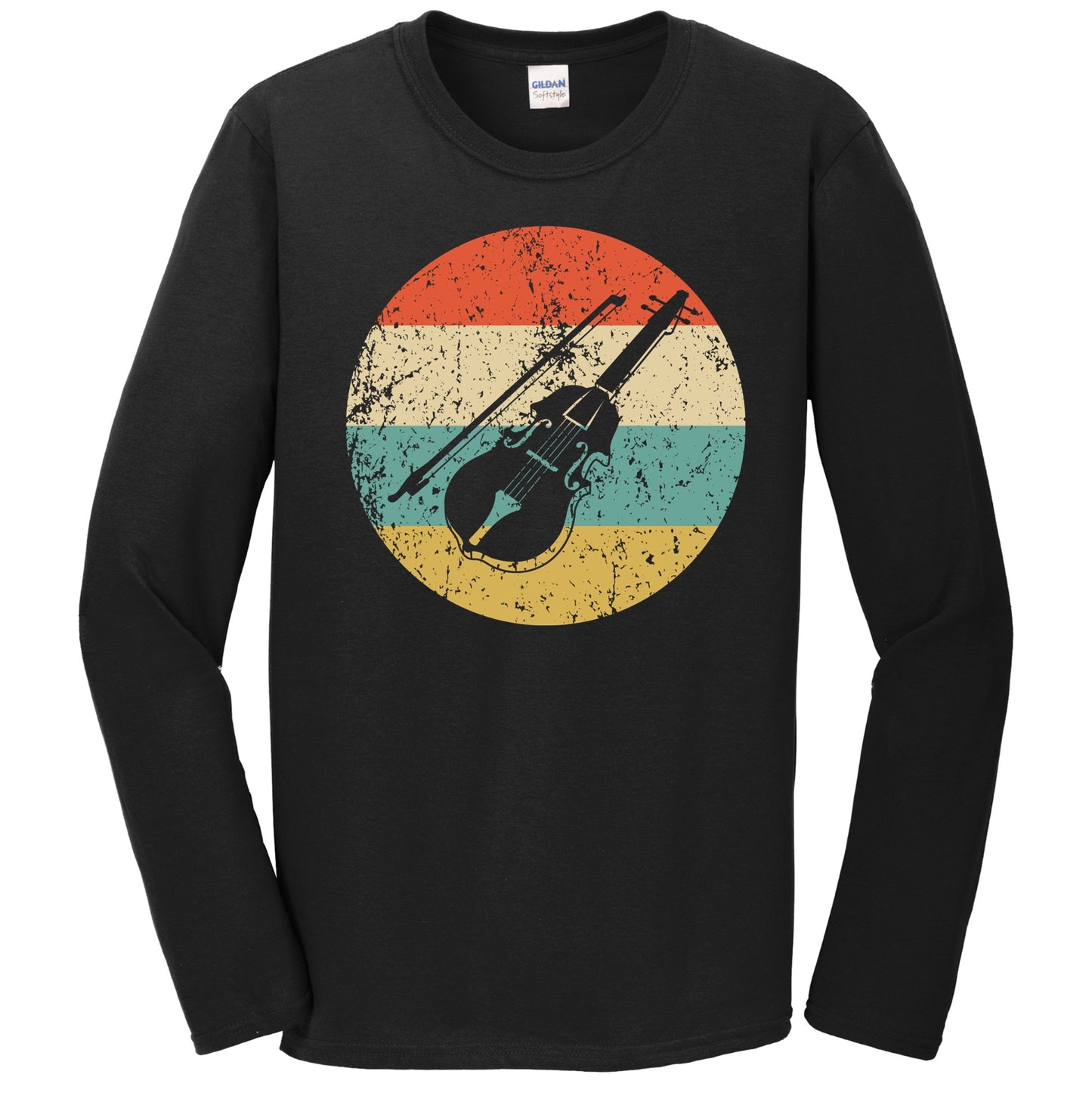 Violin Viola Retro Music Musician Musical Instrument Long Sleeve T-Shirt