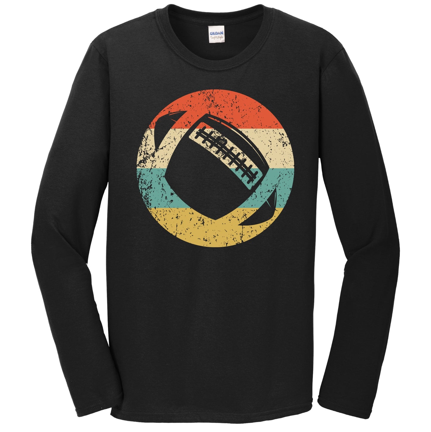 Football Silhouette Retro Sports Long Sleeve T-Shirt