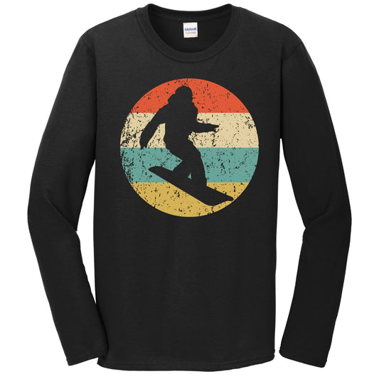 Snowboarding Snowboarder Silhouette Retro Snowboard Long Sleeve T-Shirt