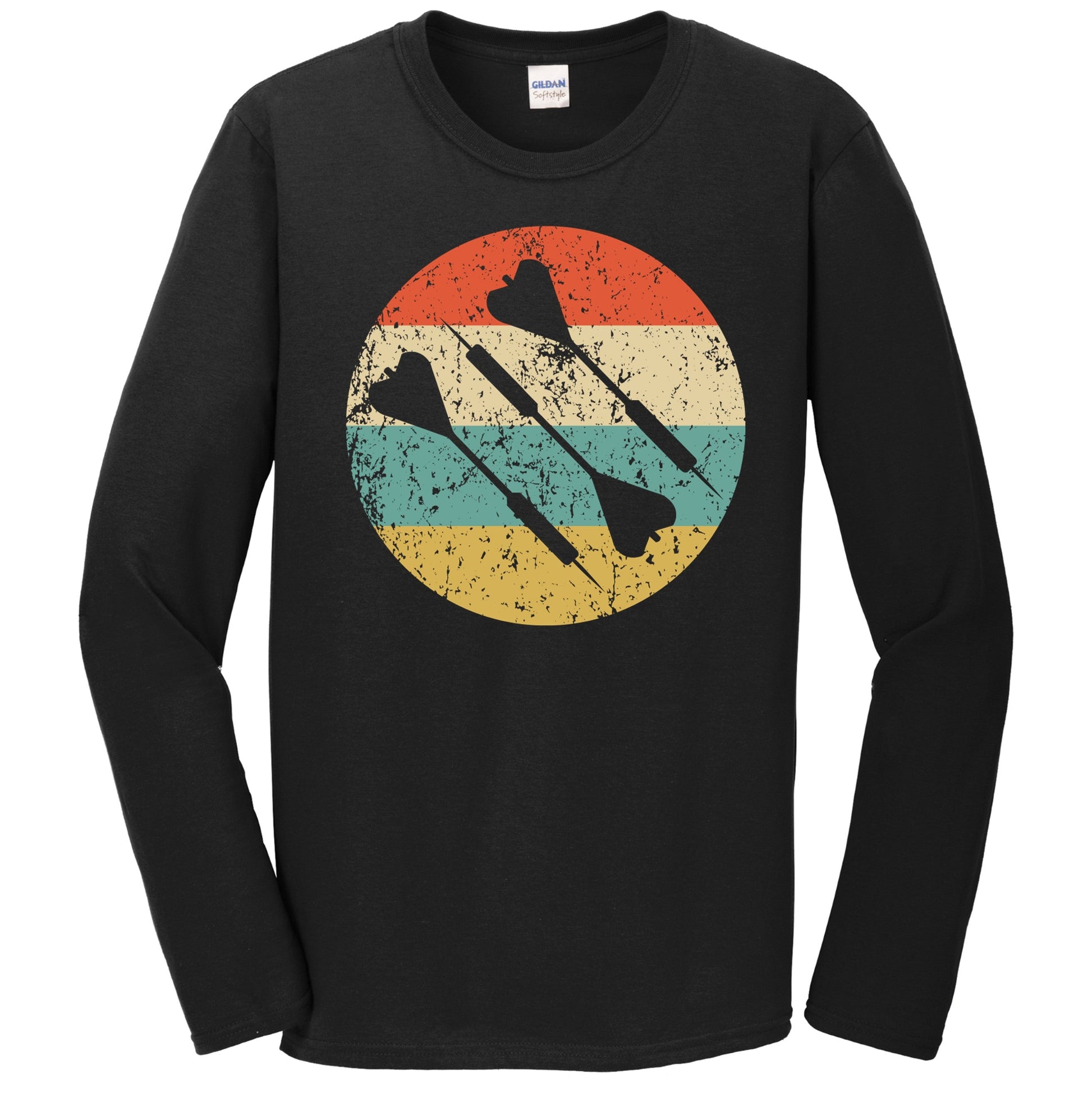 Three Darts Silhouette Retro Darts Long Sleeve T-Shirt