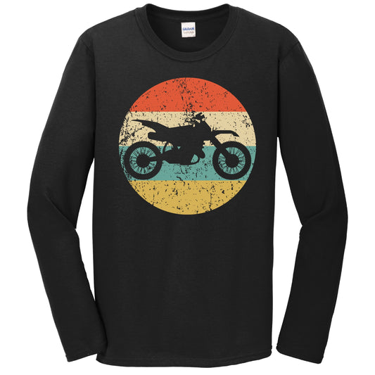 Dirt Bike Motocross Silhouette Retro Extreme Sports Long Sleeve T-Shirt
