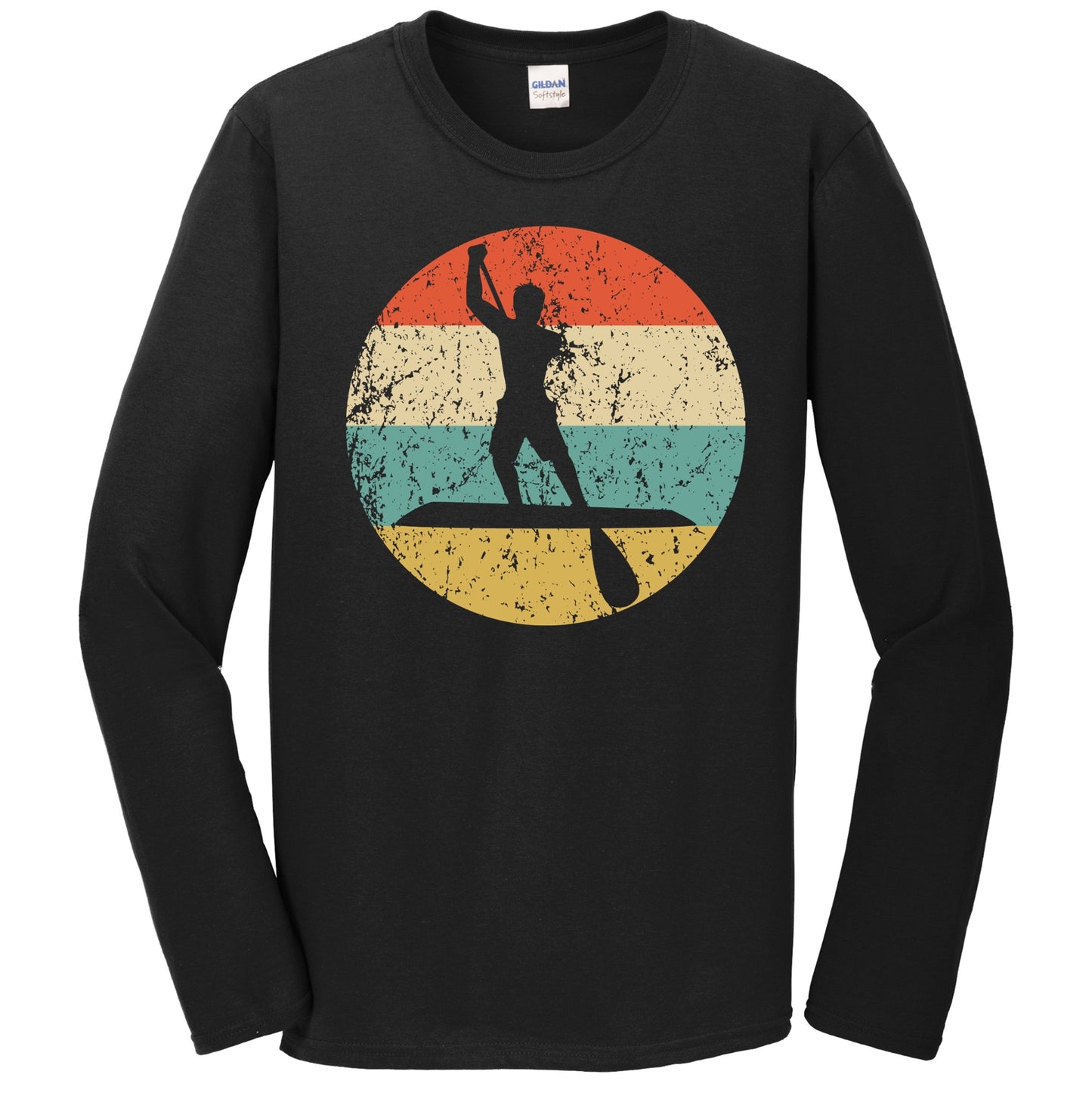 Paddleboarding Paddleboarder Silhouette Retro Paddleboard Long Sleeve T-Shirt