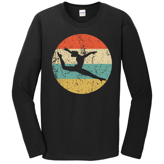 Gymnast Silhouette Retro Gymnastics Long Sleeve T-Shirt