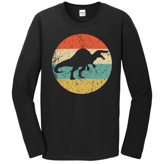 Spinosaurus Silhouette Retro Dinosaur Long Sleeve T-Shirt