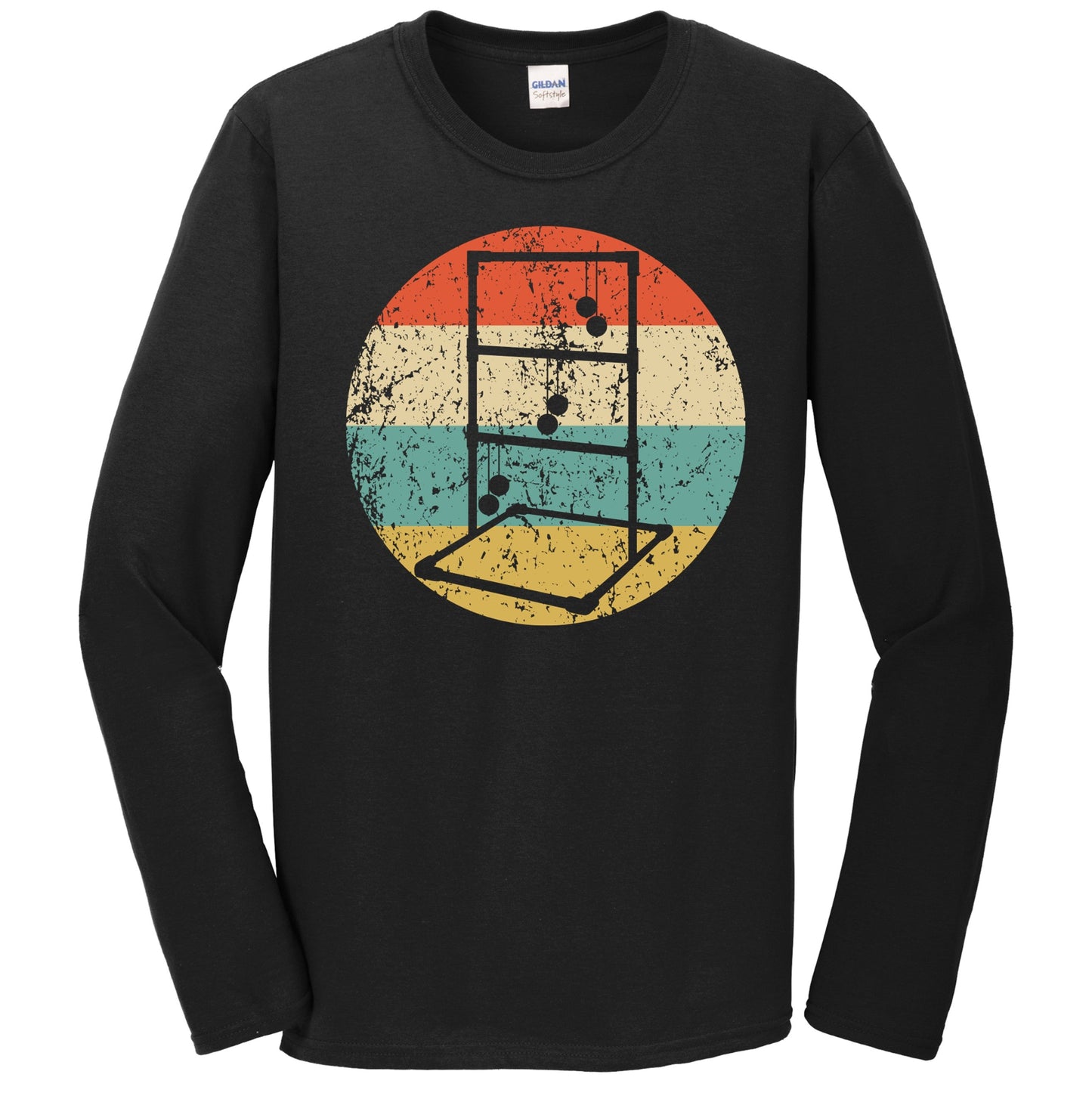 Ladder Toss Silhouette Retro Ladder Ball Long Sleeve T-Shirt