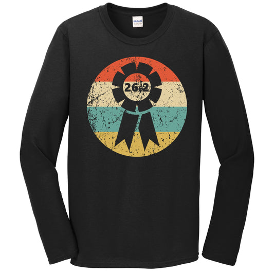 26.2 Miles Marathon Finisher Ribbon Icon Retro Running Long Sleeve T-Shirt