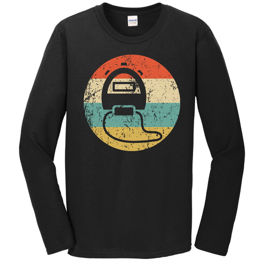 Stopwatch Icon Retro Track and Field Coach Long Sleeve T-Shirt