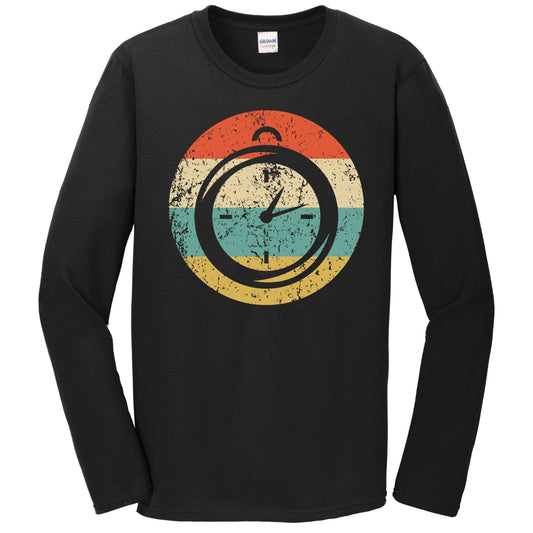 Stopwatch Icon Retro Track and Field Coach Long Sleeve T-Shirt